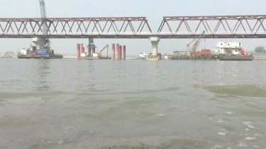 যমুনার বুকে দৃশ্যমান বঙ্গবন্ধু শেখ মুজিব রেলওয়ে সেতুর ১.০৯ কিমি